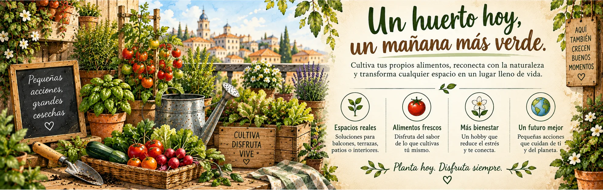 Un huerto hoy, un mañana más verde: espacios reales, alimentos frescos, más bienestar y un futuro mejor