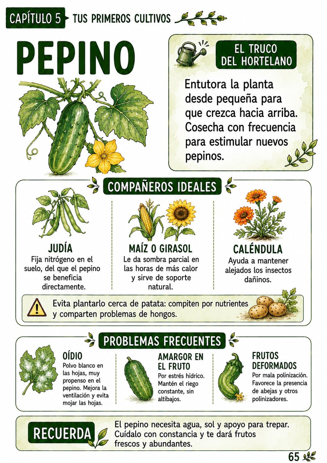 Ficha ilustrada del cultivo de pepino