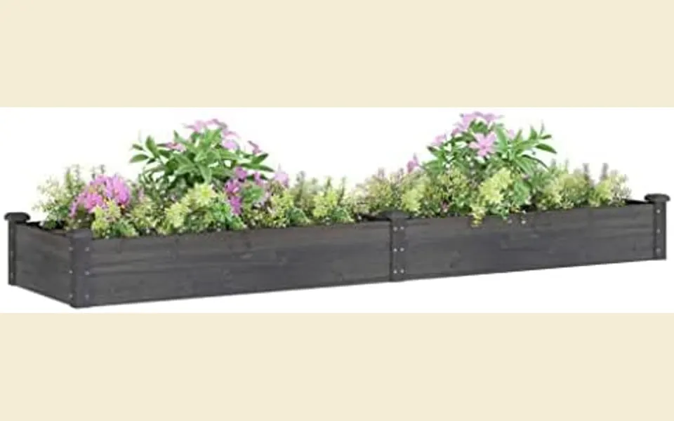 Bancal elevado de madera plantado