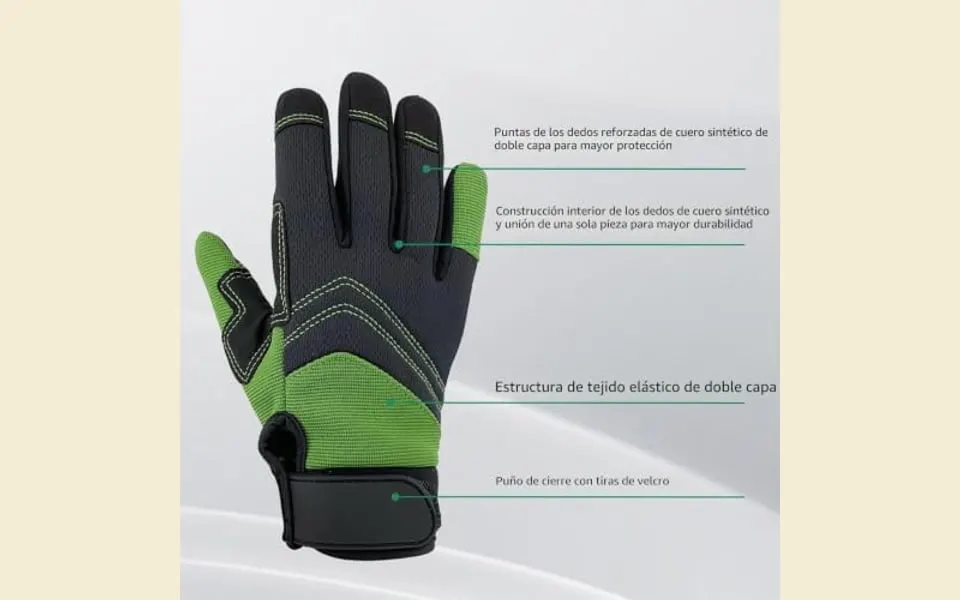 Guantes de jardinería OIZEN, detalle del tejido