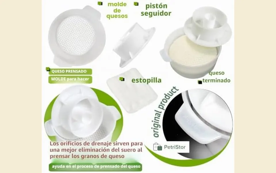 Molde para queso casero, piezas del kit