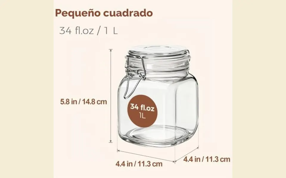 Tarro de cristal ComSaf, medidas